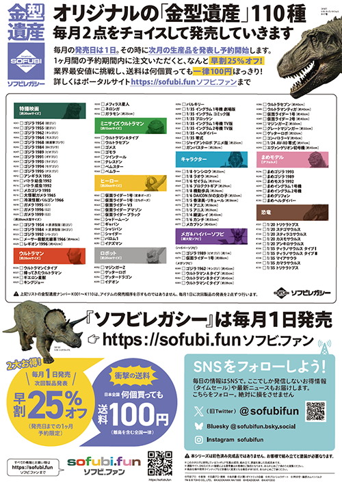 ソフビレガシーのリストです。