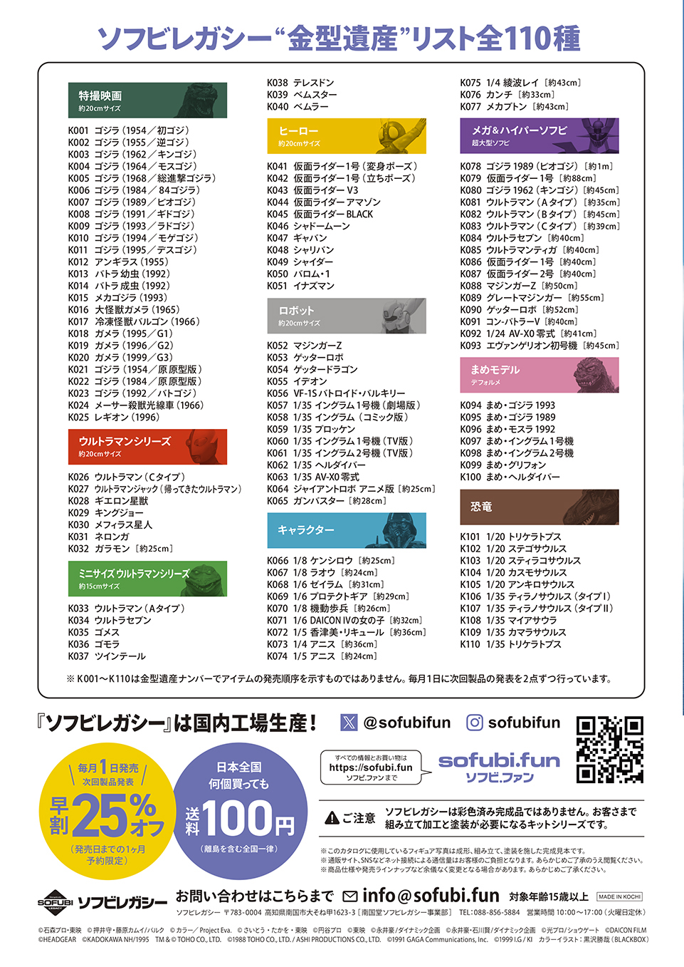 ソフビレガシーのリストです。